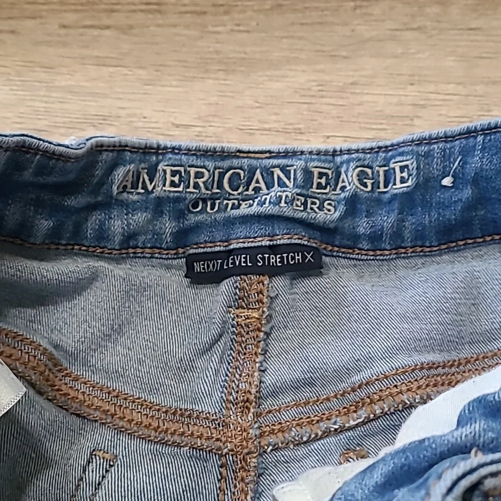 AE Shortie High Rise Shorts Crochet Pockets Size 4 - Picture 7 of 10